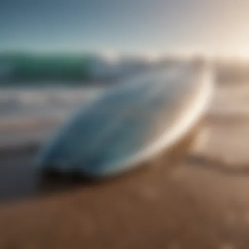 Close-up view of a foil surfboard showcasing its unique design and features