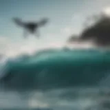 Drone capturing stunning surf footage