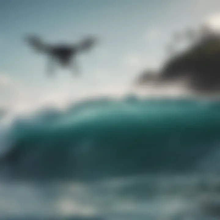 Drone capturing stunning surf footage