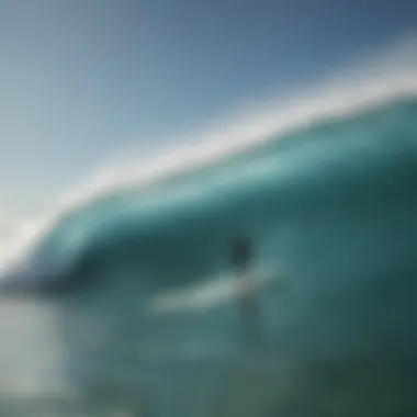 A picturesque surf scene showcasing the elegance of single fin surfing.