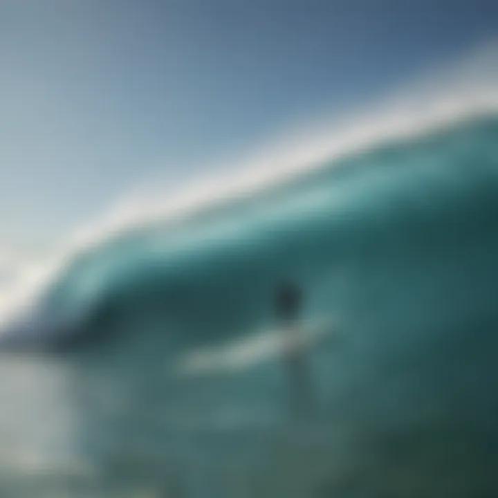 A picturesque surf scene showcasing the elegance of single fin surfing.