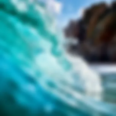 An ocean wave crashing against the shore, capturing the refreshing vibe of summer.