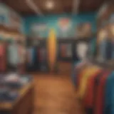 Vibrant display of Ron Jon Surf Shop clothing showcasing unique designs