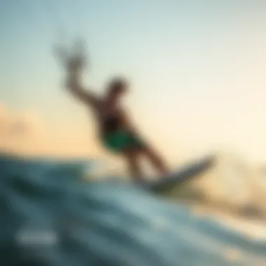 Newcomer Embracing the Kiteboarding Adventure Beginner enjoying kiteboarding experience