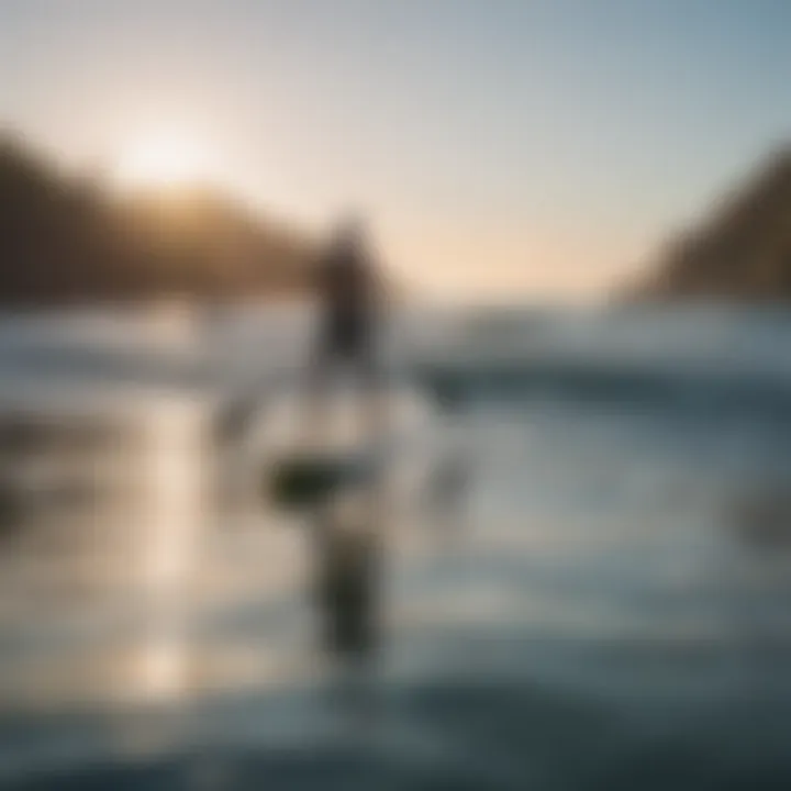 Paddleboarder enjoying calm waters