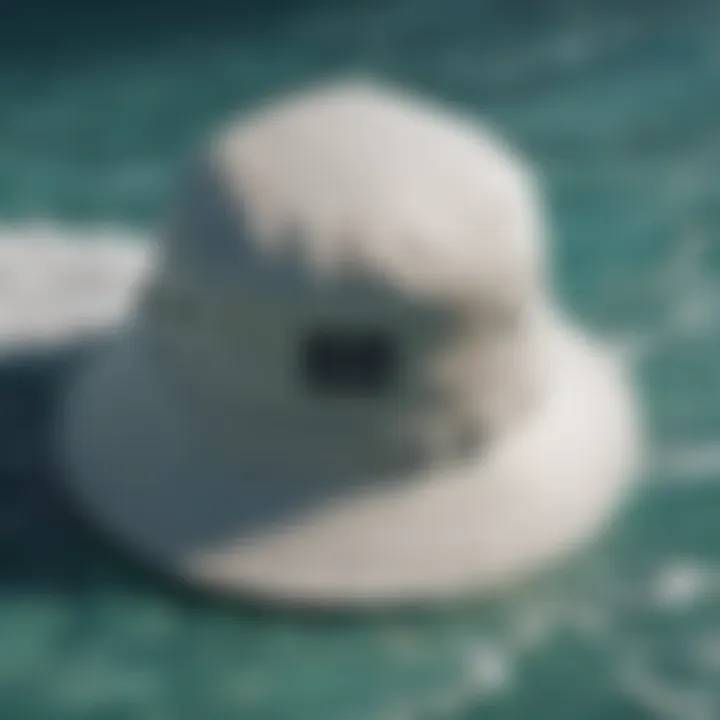 Close-up of surf bucket hat materials and stitching