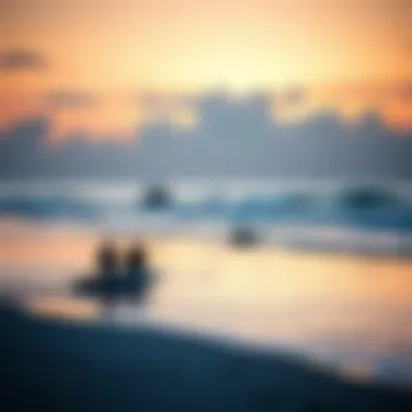 Serene Naples beach at sunrise with surf fishermen casting lines