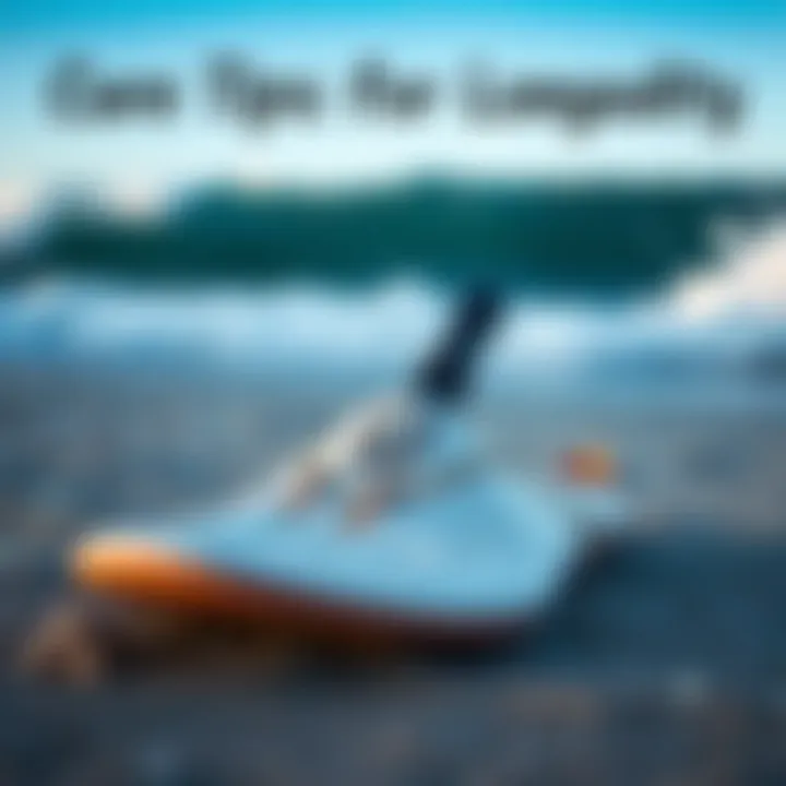 Maintenance tips for surf slippers featuring cleaning tools and techniques