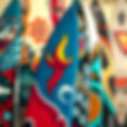 Vibrant surfboard decals showcasing various designs