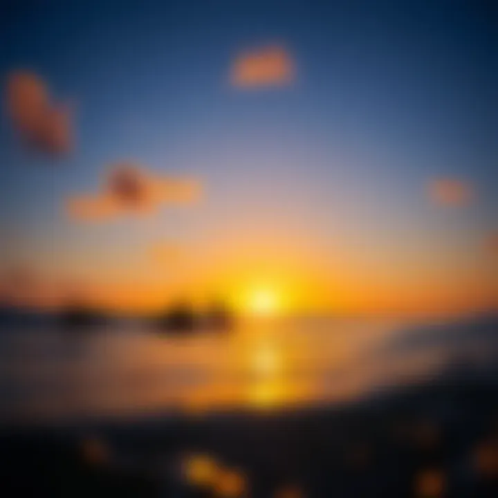 Stunning sunset view of surfers enjoying the ocean