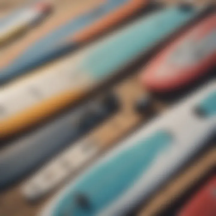 Close-up of surfboarding gear laid out neatly