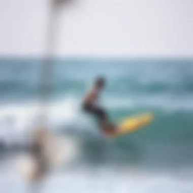 Mastering Techniques in Electric Foil Surfing Surfer practicing advanced techniques with an electric foil