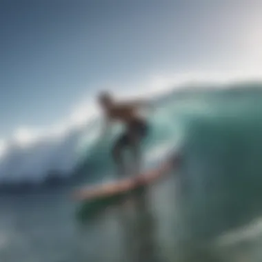 Surfer enjoying a ride on a custom boogie board