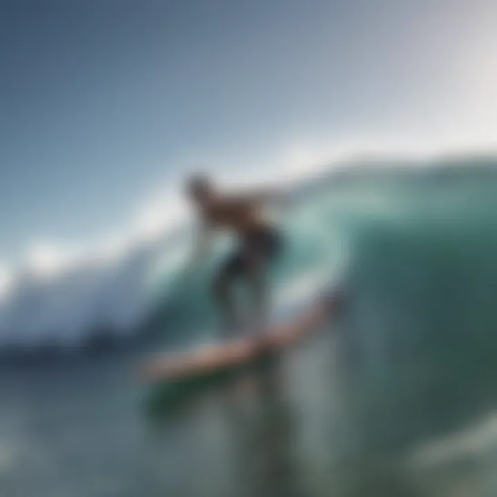 Surfer enjoying a ride on a custom boogie board