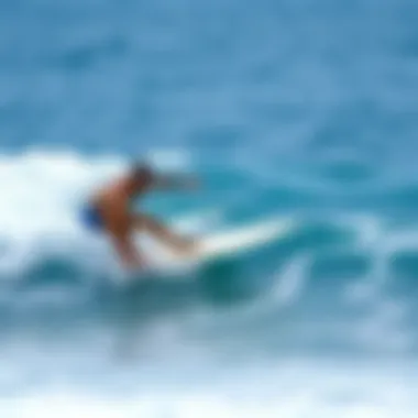 Surfer enjoying a wave on a custom board