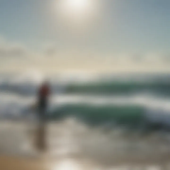 Surfers checking wind conditions before hitting the waves