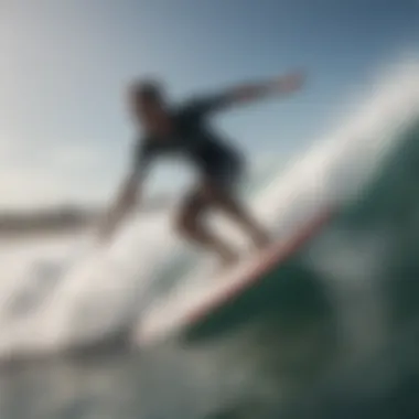 A close-up of a surfer expertly maneuvering through a surfboard challenge