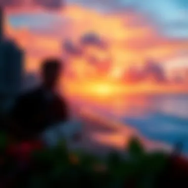 Ala Moana Sunset: Nature's Canvas Vibrant sunset over Ala Moana beach