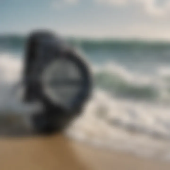 Suunto Core watch displaying surf conditions