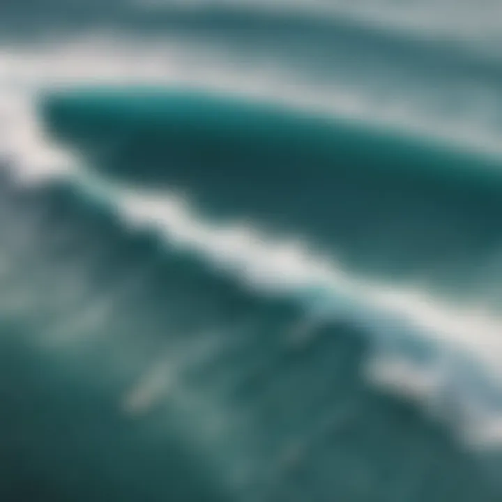 An aerial shot of renowned surf spots along the Hawaiian coastline