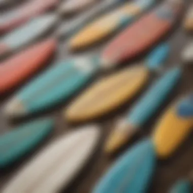 An array of different surfboard wax scrapers displayed neatly