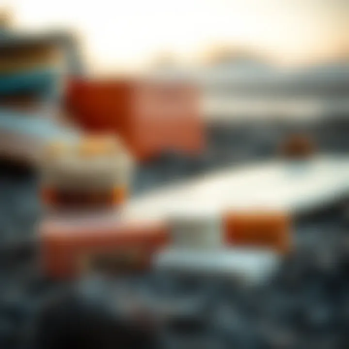 Eco-friendly surfboard wax options displayed