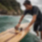 Stylized longboard carving technique demonstration