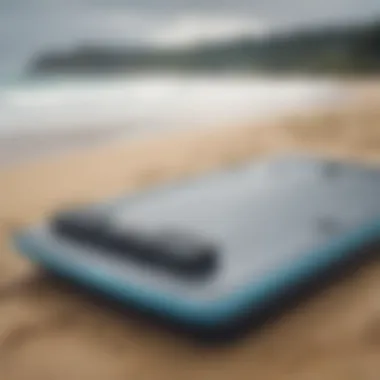 Close-up of a boogie board showcasing its unique features