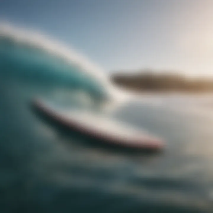 Close-up of high-performance surfboard