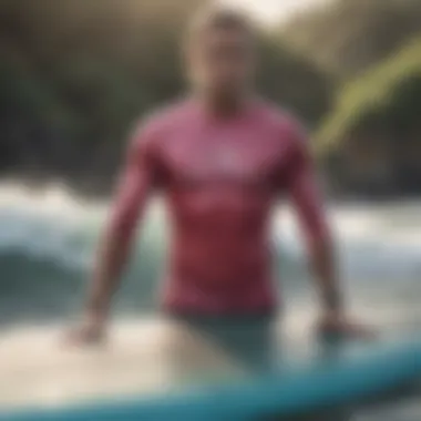 Diverse materials used in modern surfing attire