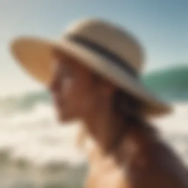 Surfer enjoying a sunny day with a stylish sun hat