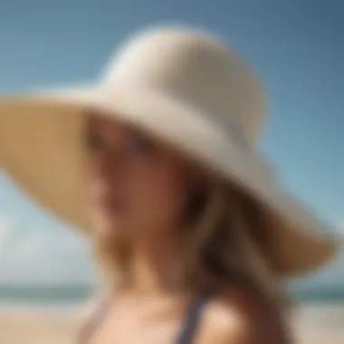 Close-up of a sun hat with UV protection features