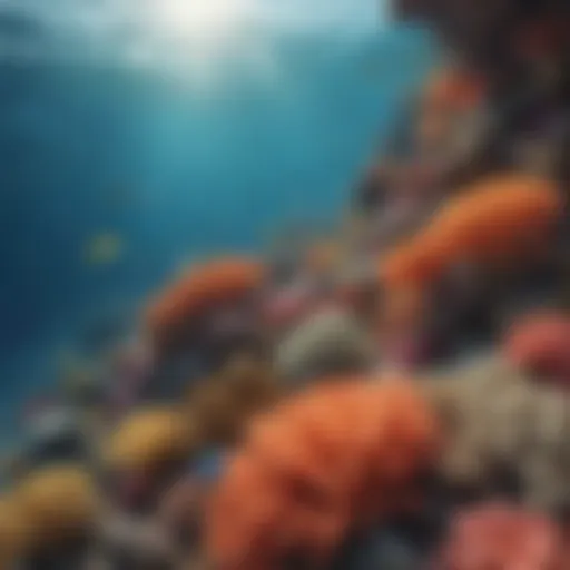 Vibrant coral reef teeming with marine life