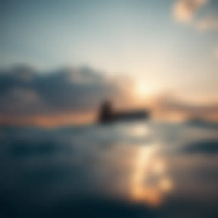 A serene sunrise viewed from the water