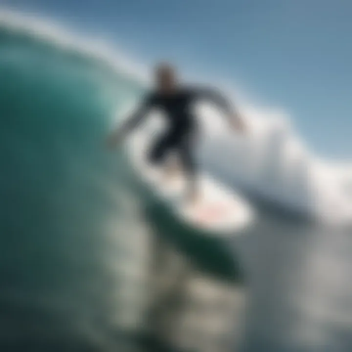 Surfer testing a shaped surfboard