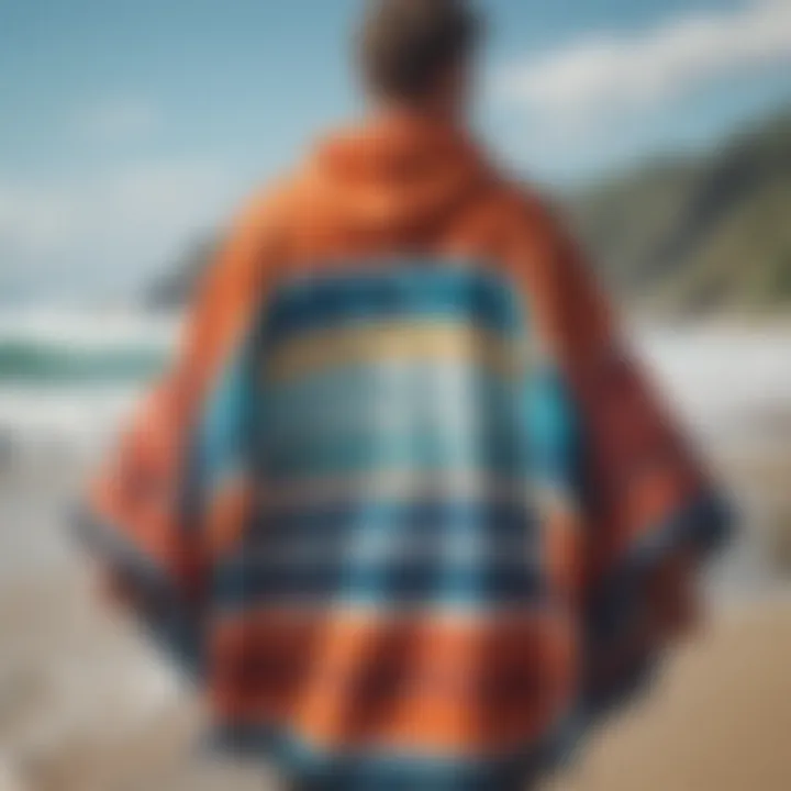 Various surf robe ponchos displayed in a colorful array, highlighting different styles