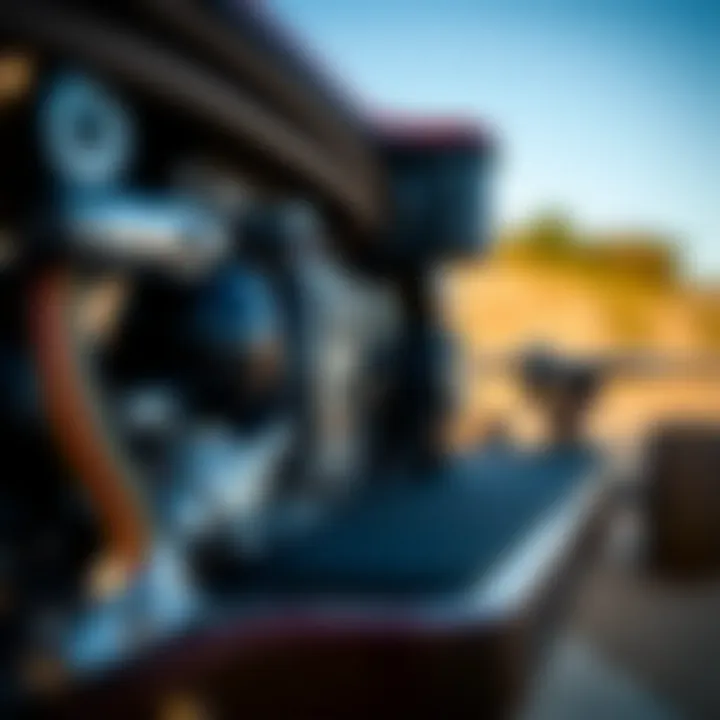 Close-up of an electric skateboard's components