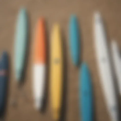 Illustration showcasing different surfboard leash lengths