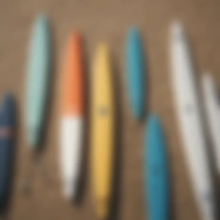 Illustration showcasing different surfboard leash lengths