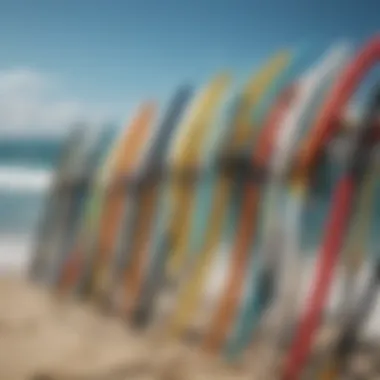 Visual representation of various types of surfboard leashes