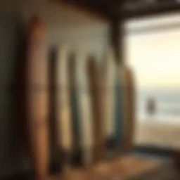 Surfboard size comparison display