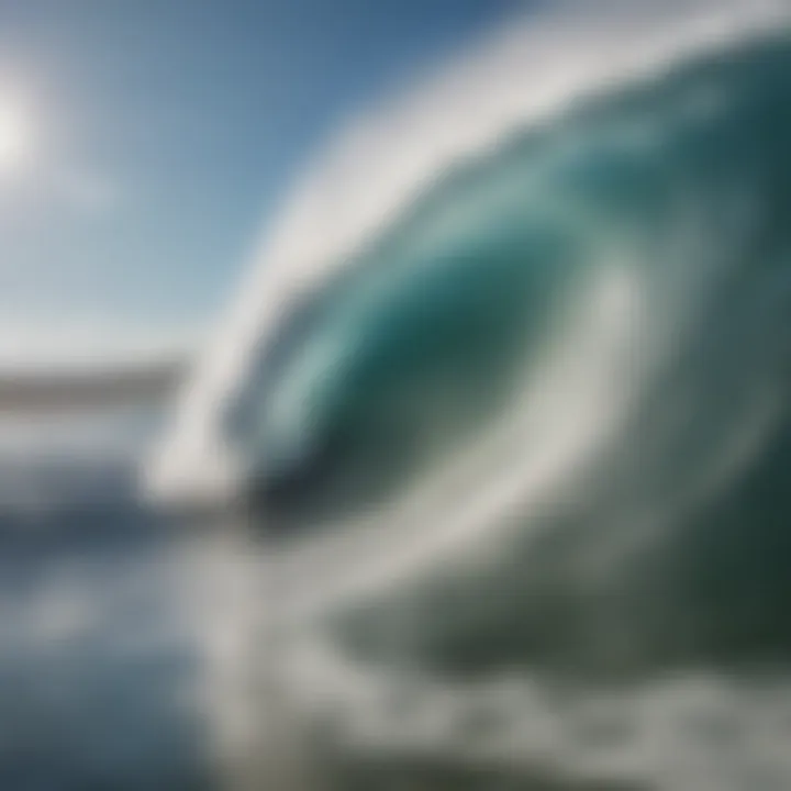 Dynamic waves illustrating surfline washout effects