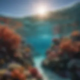 A stunning underwater view of a coral reef thriving with diverse marine life.