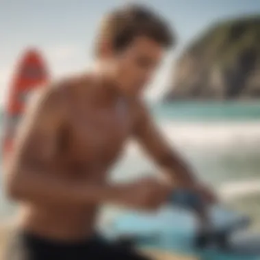 Surfer checking UV index on a smartphone