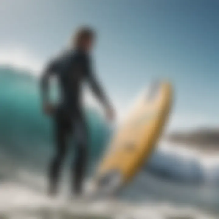 Surfer examining the ocean for wind patterns