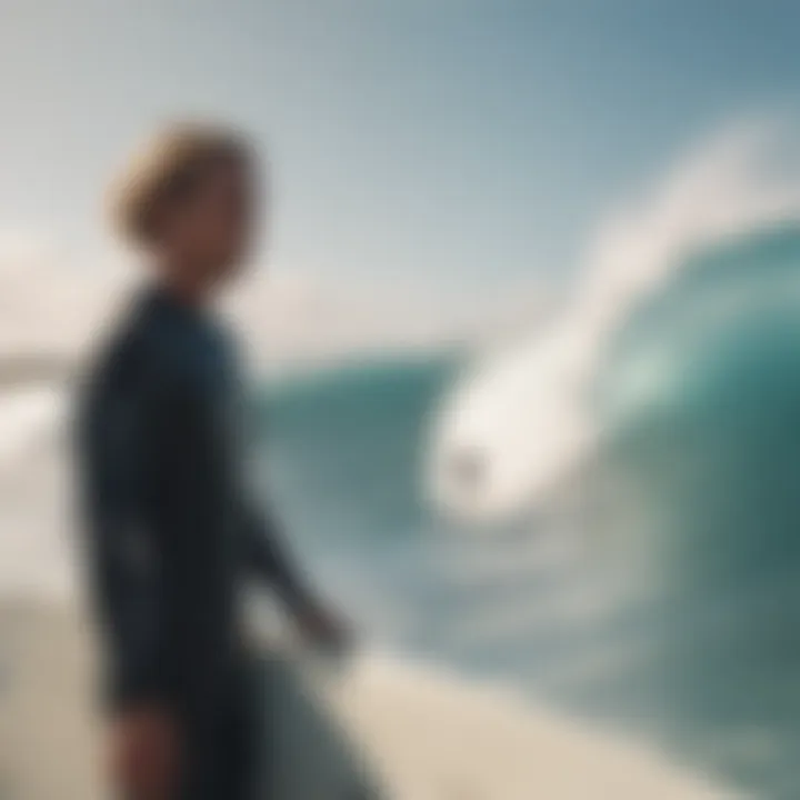 A surfer watching the horizon, gauging wind direction