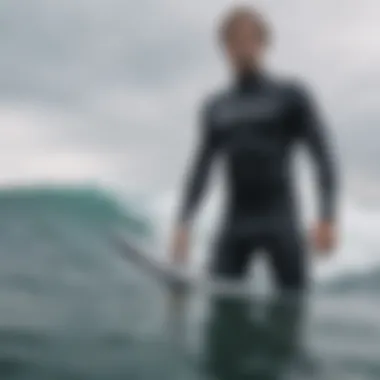 Close-up of wetsuit material technology