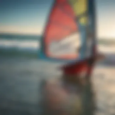 Close-up of windsurfing equipment