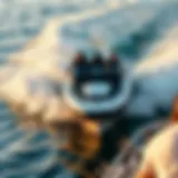 Yamaha Surf Boat in Action A stunning Yamaha surf boat cruising on a vibrant ocean wave