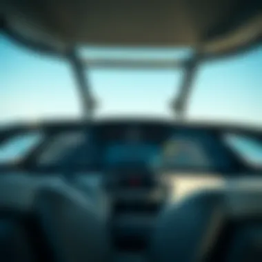 Close-up of advanced dashboard technology in a Yamaha surf boat